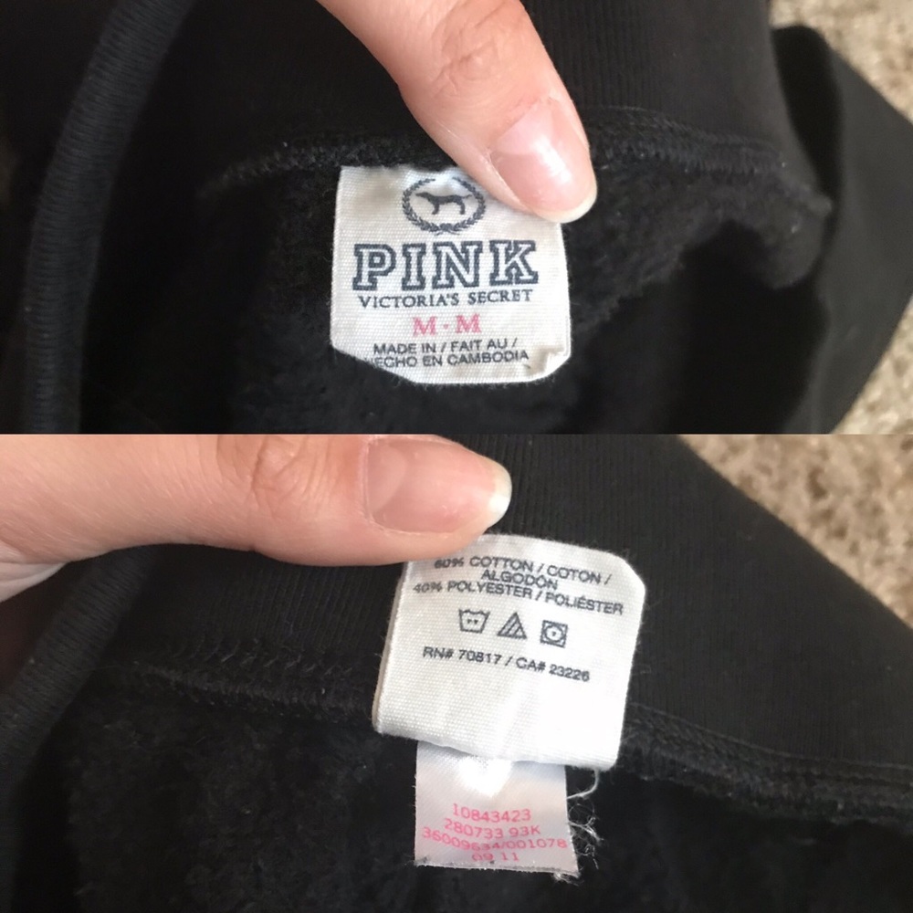 VS PINK | black and lime green sweatpants - Picture 8 of 8